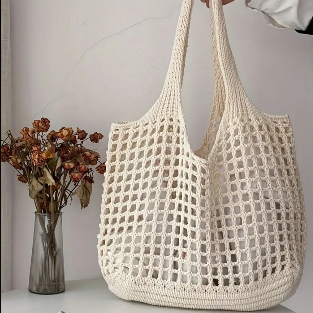 Crochet Woven Tote Bag